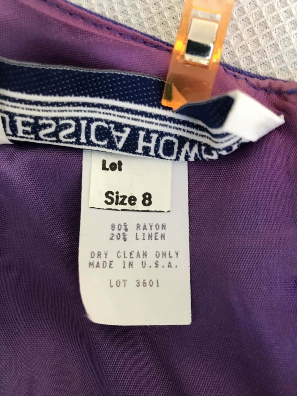 Vintage Jessica Howard Purple Midi with Lace Up Back & Side Zip, Size 8 - Picture 8 of 15